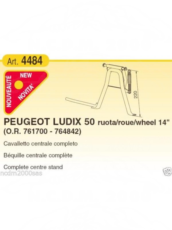   4484 BUZZETTI 761700 CAVALLETTO CENTRALE COMPLETO PEUGEOT LUDIX RUOTA 12-14" 50