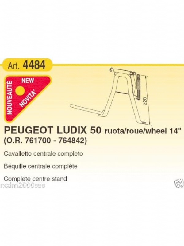   4484 BUZZETTI 761700 CAVALLETTO CENTRALE COMPLETO PEUGEOT LUDIX RUOTA 12-14" 50